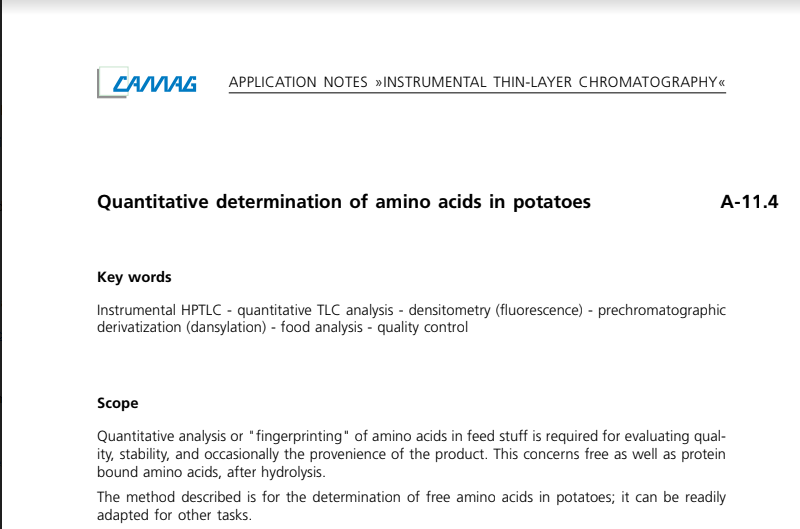 Amino acid analysis by paper chromatography